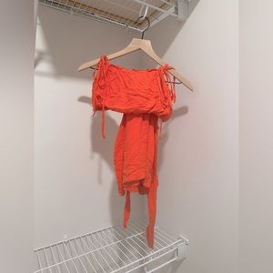 Vici Orange Two-Piece Set with Adjustable Straps